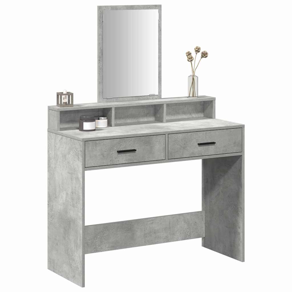 vidaXL Make-uptafel met Laden - Beton Grijs, 100x41x140 cm
