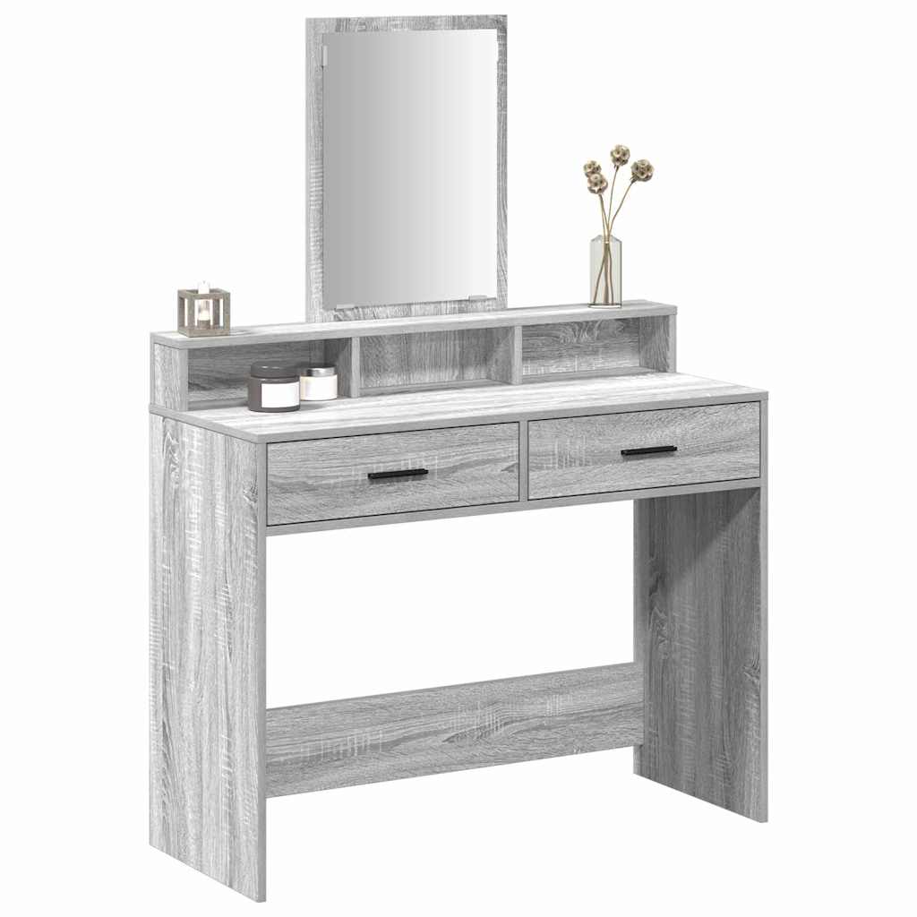 vidaXL Kaptafel met lades Grijs Sonoma 100x41x140 cm