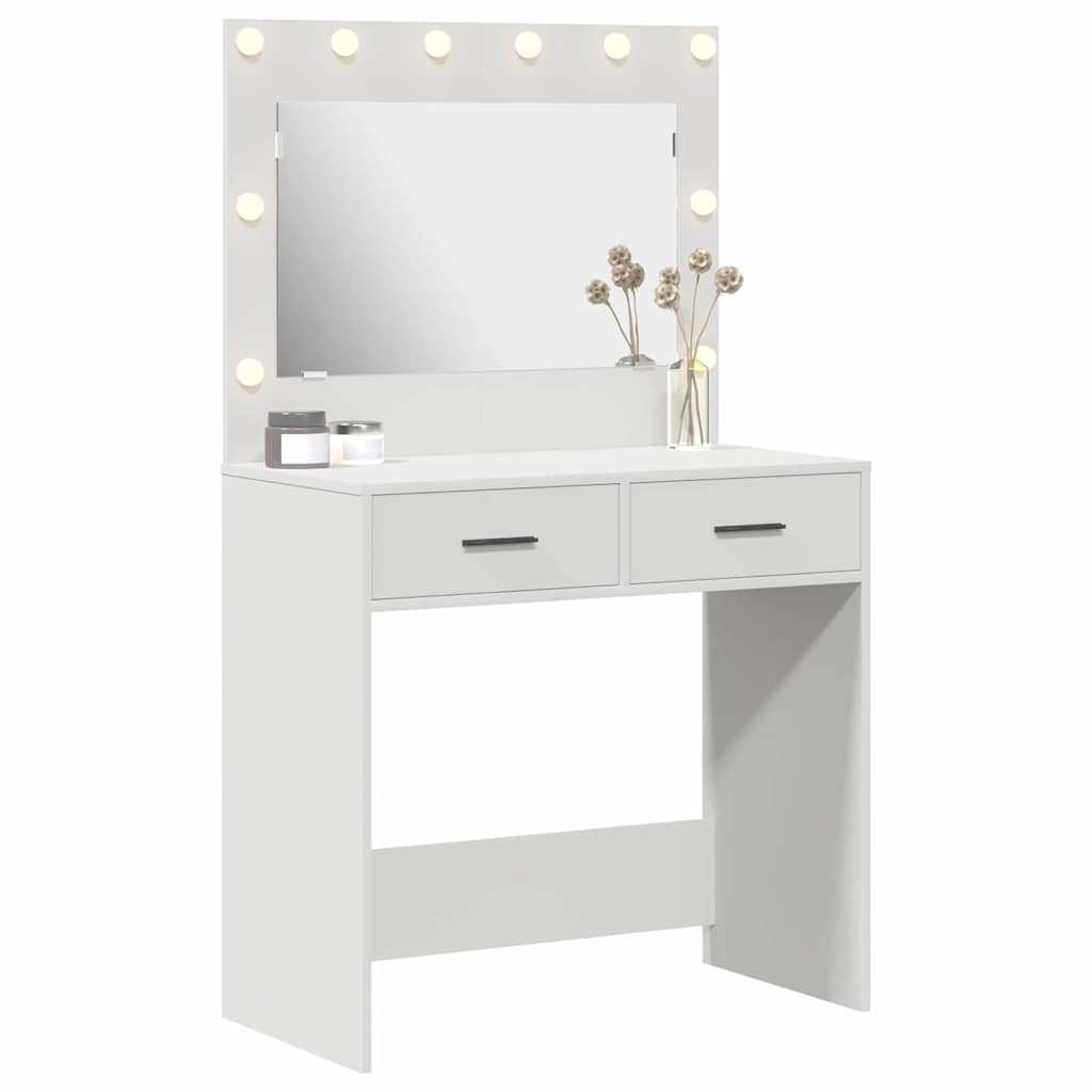 vidaXL Kaptafel met LED-verlichting - Wit, 78,5 x 41 x 135 cm