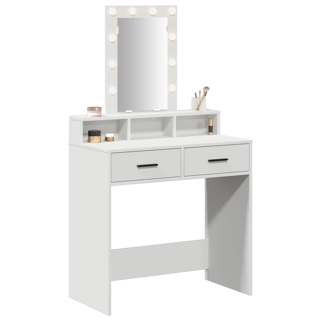 vidaXL Kaptafel met LED-verlichting - Wit, 79x41x140 cm