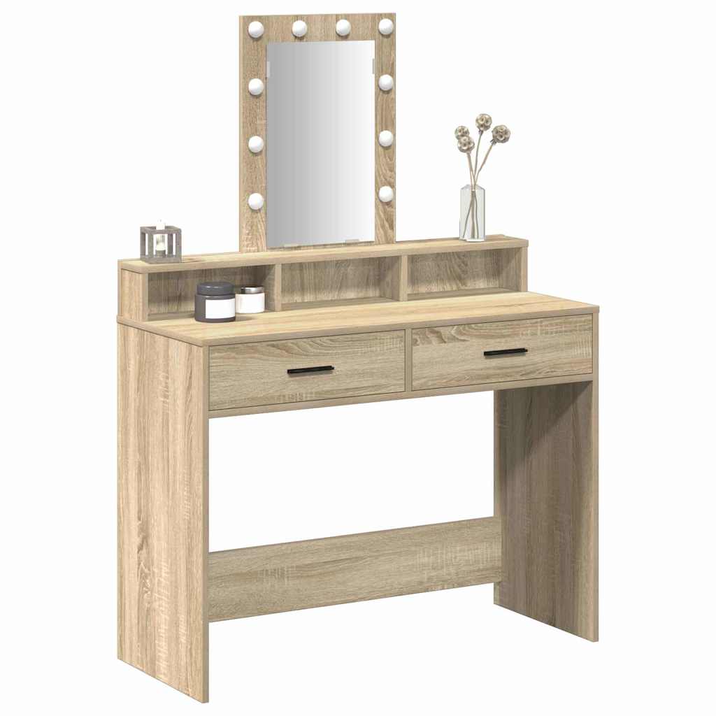 vidaXL Kaptafel met LED-verlichting 100x41x140 cm sonoma eikenkleurig