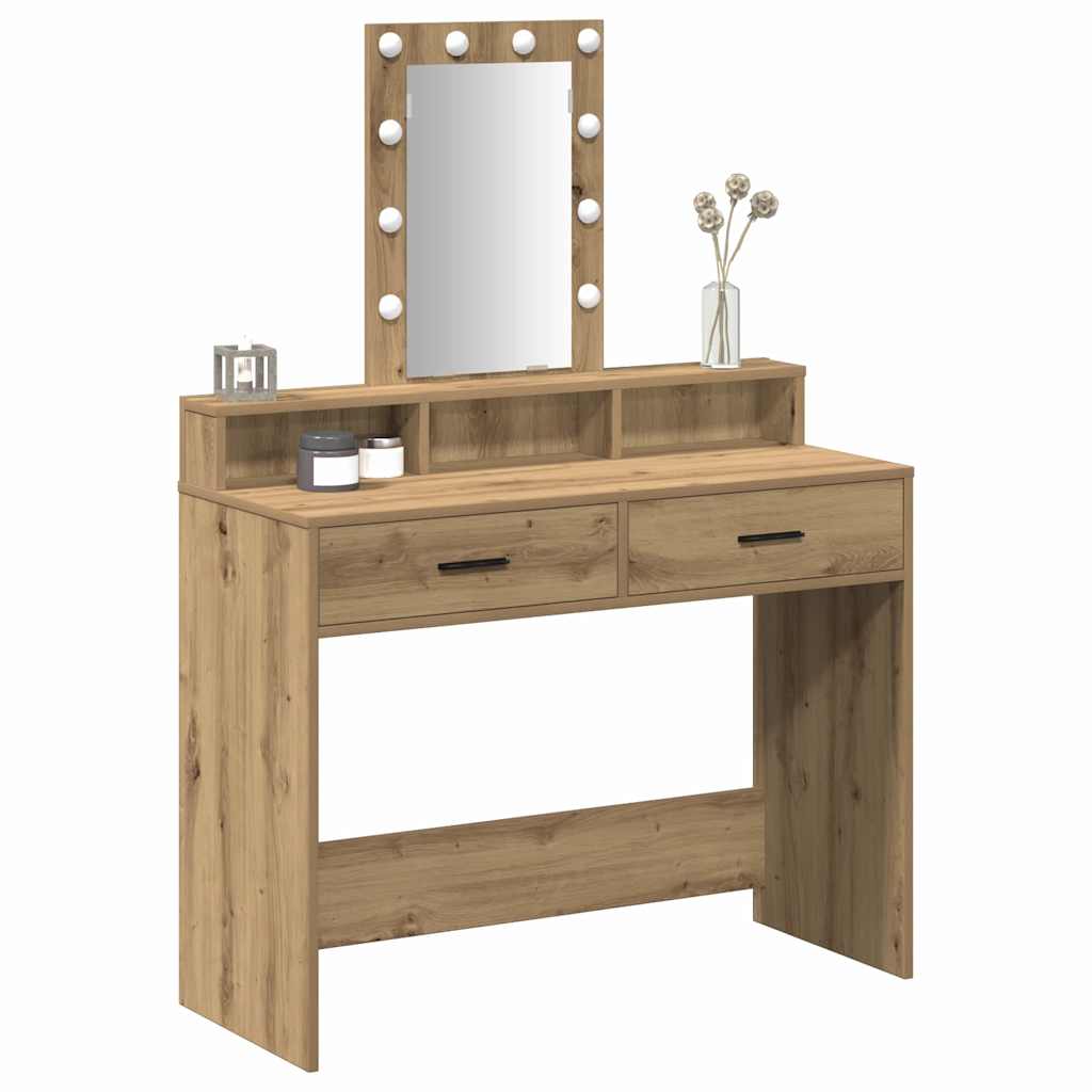 vidaXL Kaptafel met LED-verlichting 100x41x140 cm artisanaal eiken
