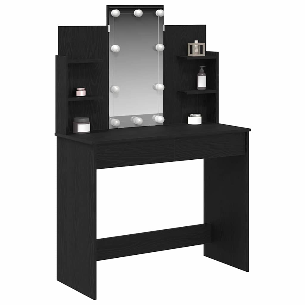 vidaXL Kaptafel met LED 96x40x142 cm zwart eikenkleurig