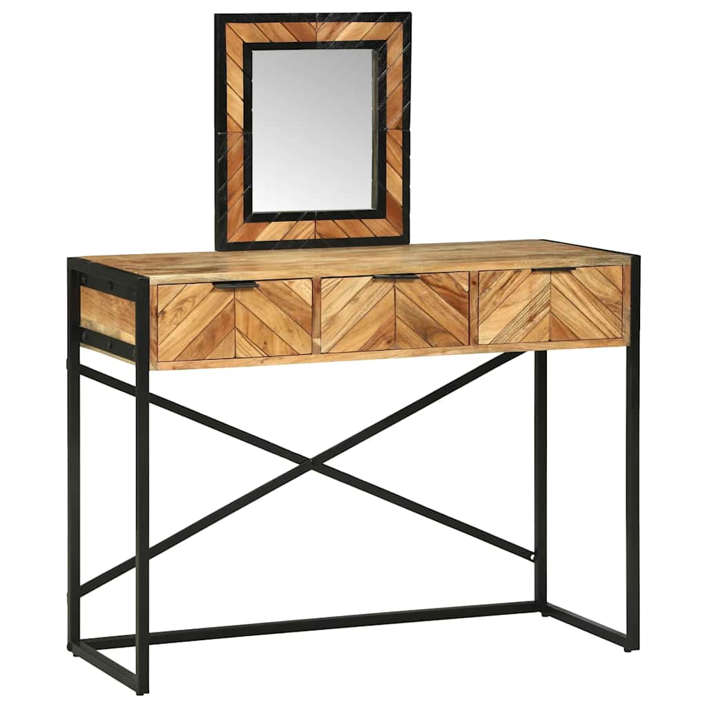 vidaXL Kaptafel met Spiegel 100x40x120 cm Massief Acaciahout
