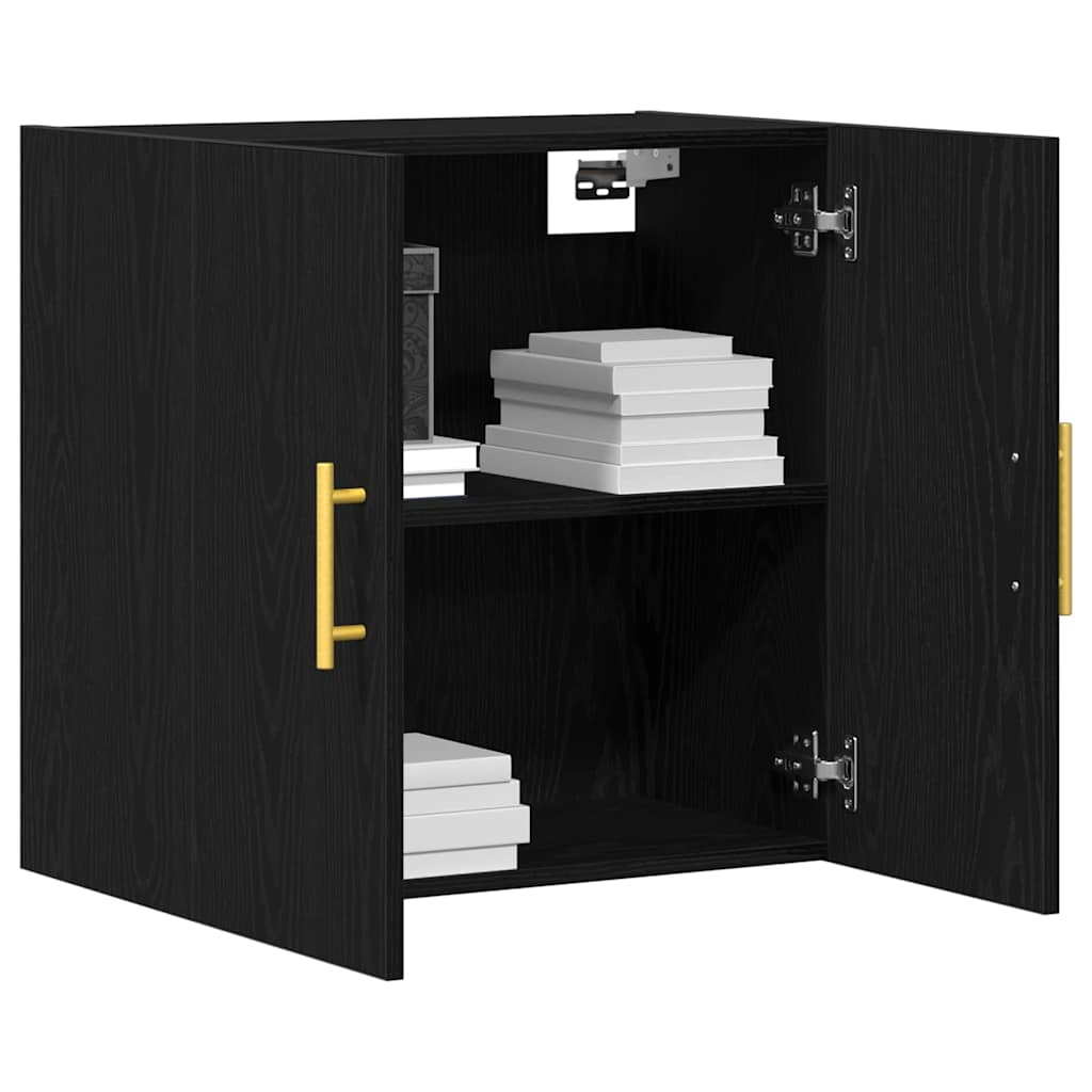 vidaXL Wandkast 60x31x70 cm bewerkt hout zwart eikenkleurig