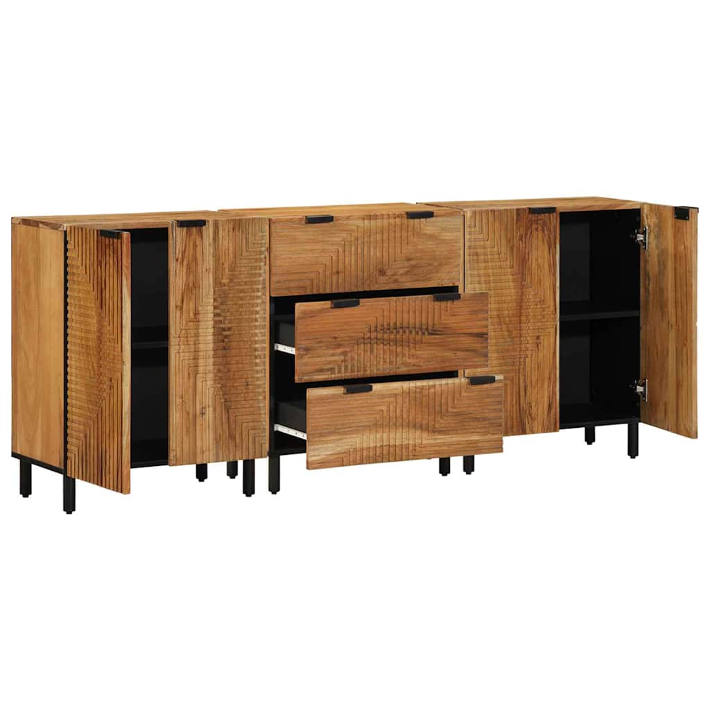 vidaXL 3-delige Sideboards Bruin 60x33x75 cm Massief Hout Acacia