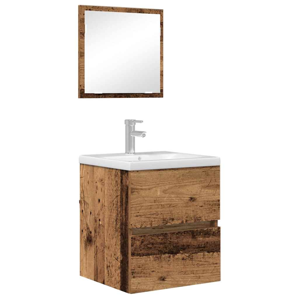 vidaXL Badkameropbergkast Oude Hout MDF met Fineer Medium