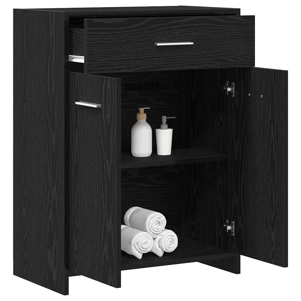 vidaXL Badkamerkast Zwart Eiken 60x33x80 cm Geengineerd Hout