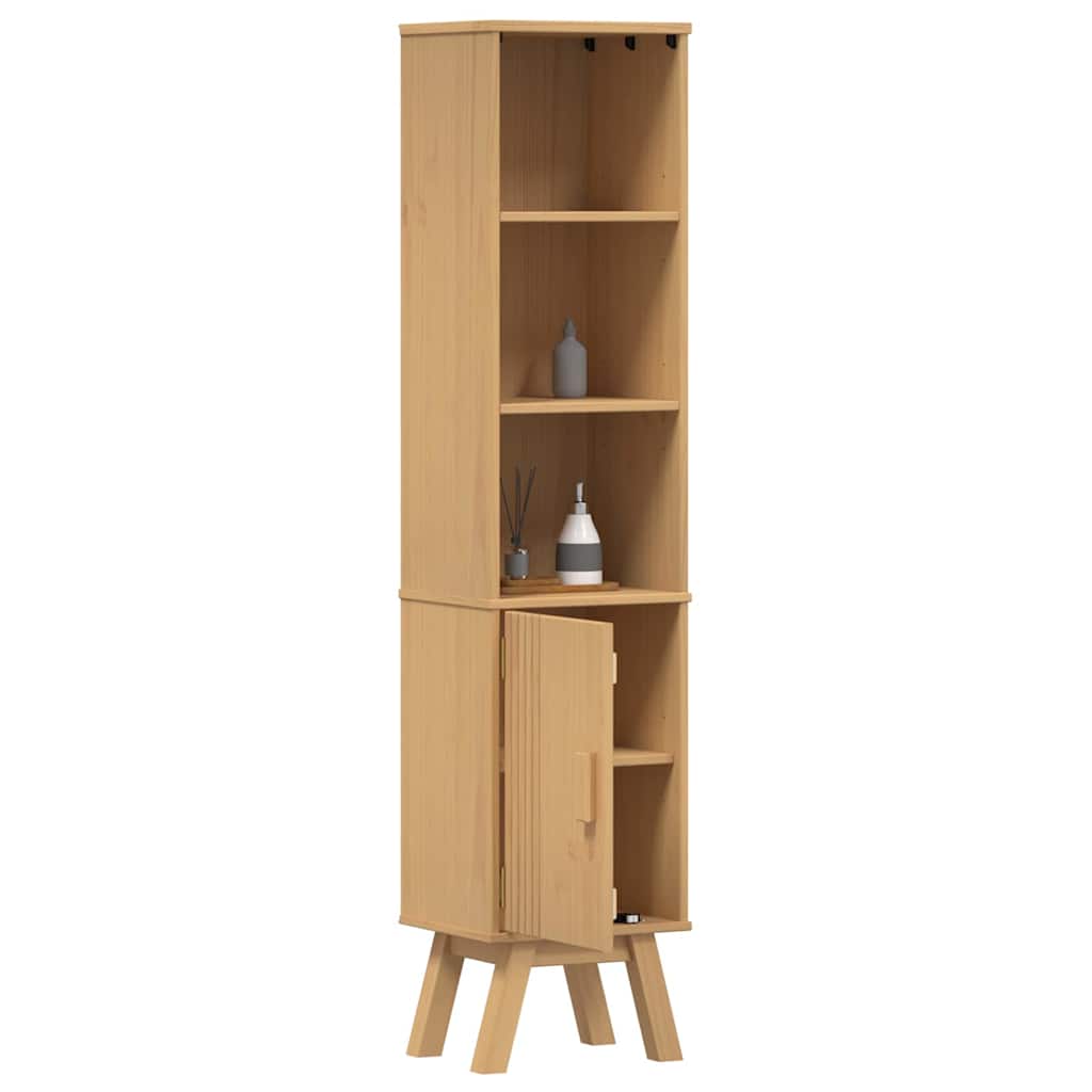 vidaXL Badkamerkast 35x30x159 cm massief grenenhout bruin