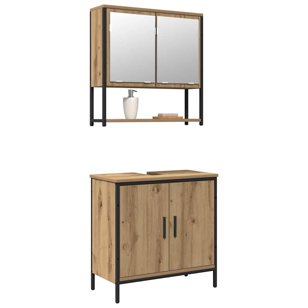 vidaXL 2-delige badkamermeubelset Artisan Eiken Engineered Wood