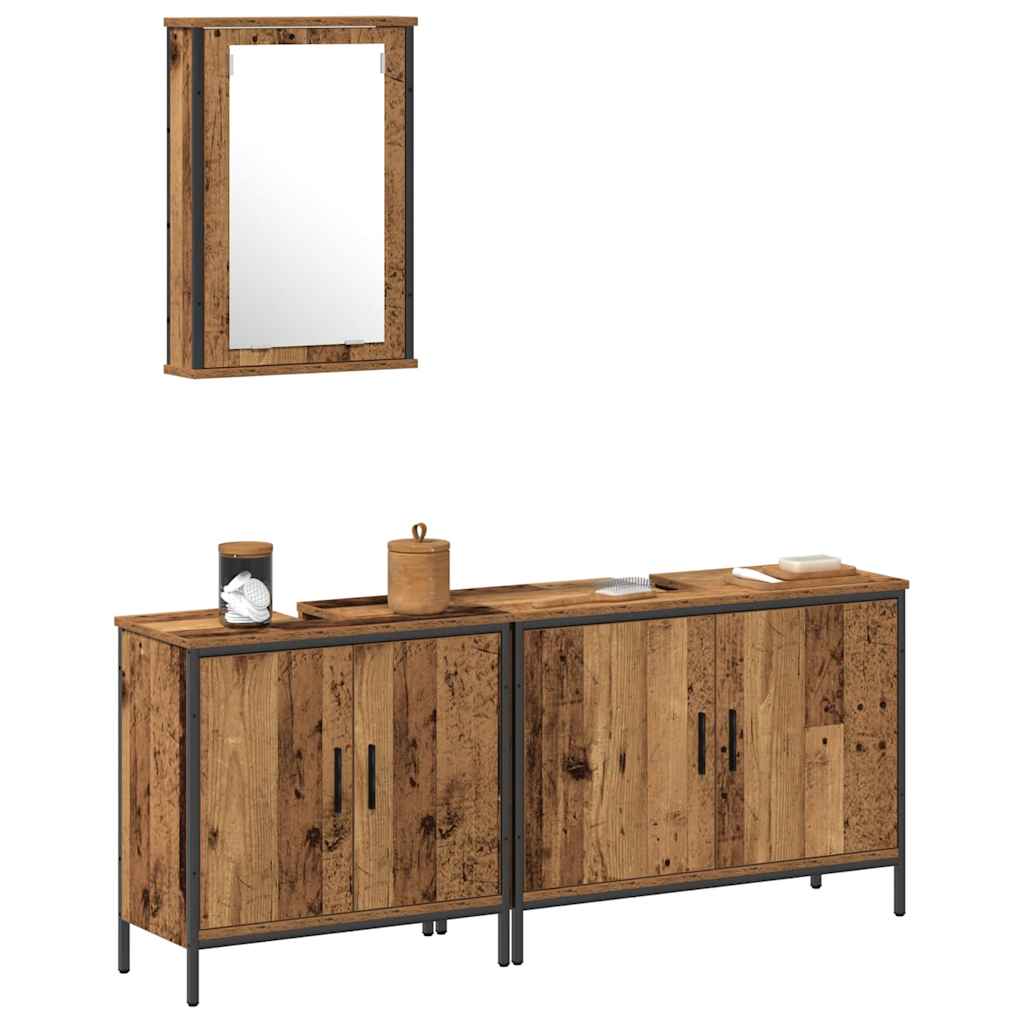 vidaXL 3-delige badkamermeubelset Oude Hout Geengineerd Hout