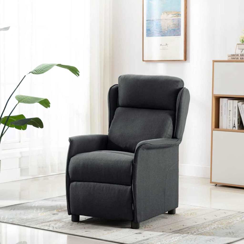 vidaXL Massagestoel stof donkergrijs