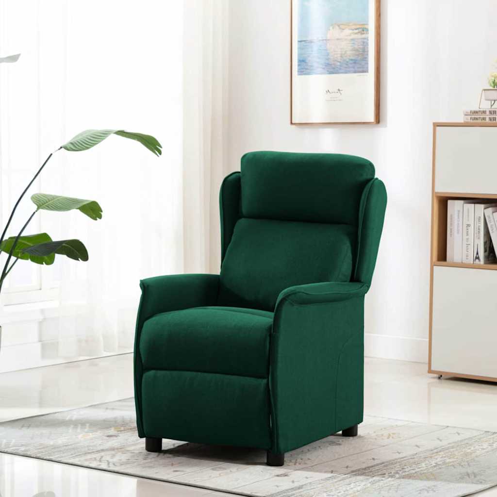 vidaXL Massagestoel stof donkergroen