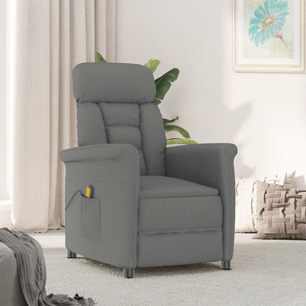 vidaXL Massagestoel Donkergrijze Microvezel