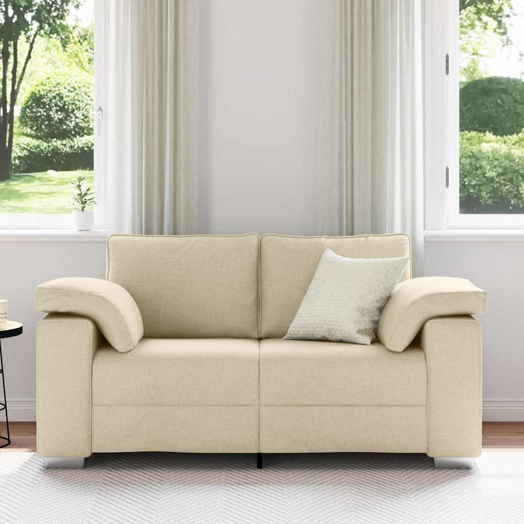vidaXL Loveseat Crème 160 x 77 x 82 cm Stof