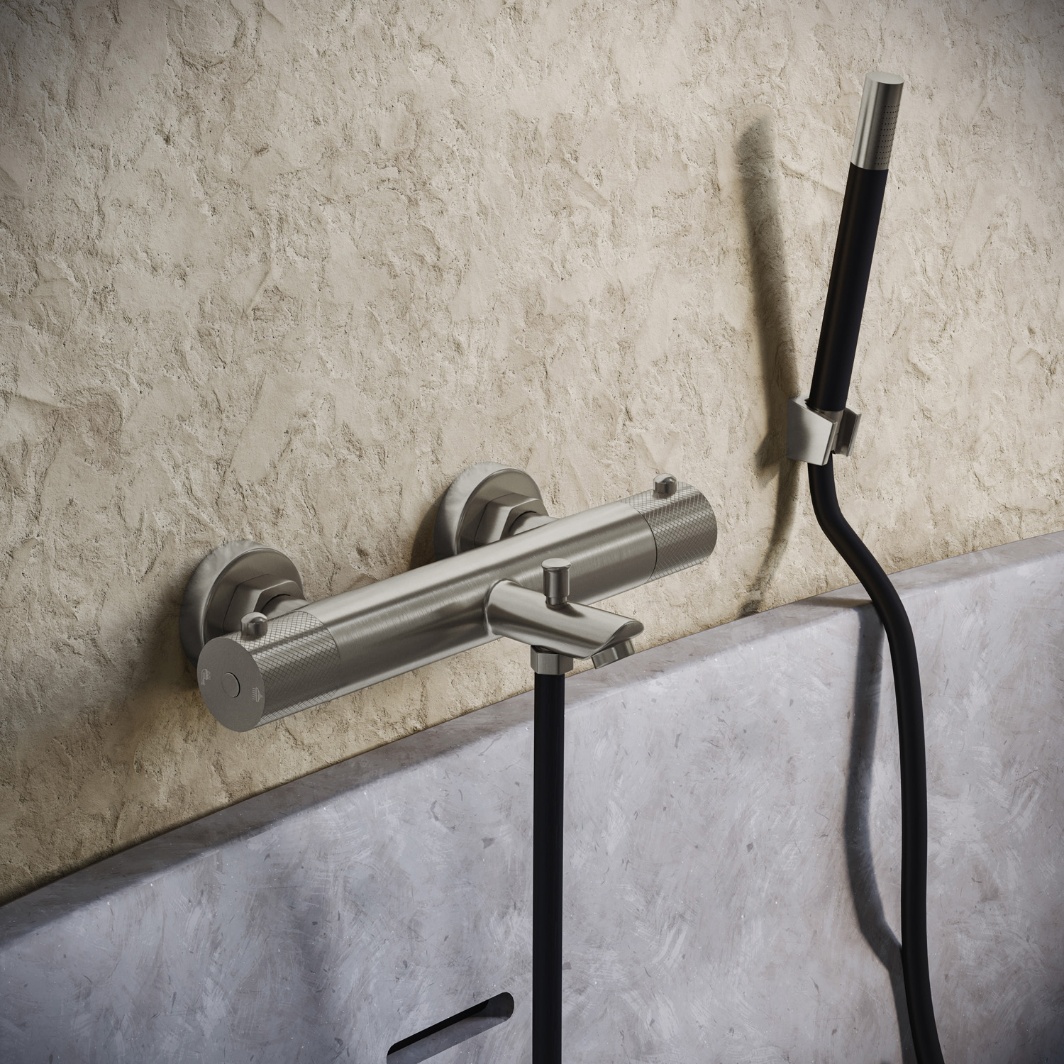 Saniclear Exclusive Curved Pro thermostatische opbouw badkraan met handdouche RVS