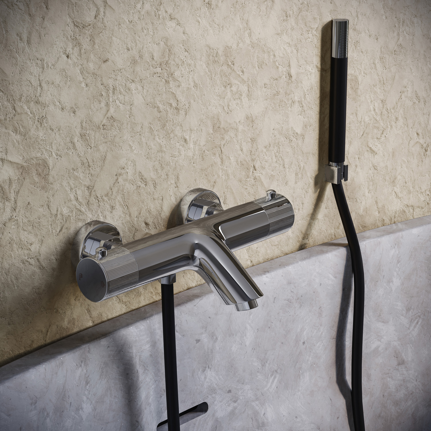 Saniclear Talpa Stripes Pro thermostatische opbouw badkraan met handdouche chroom