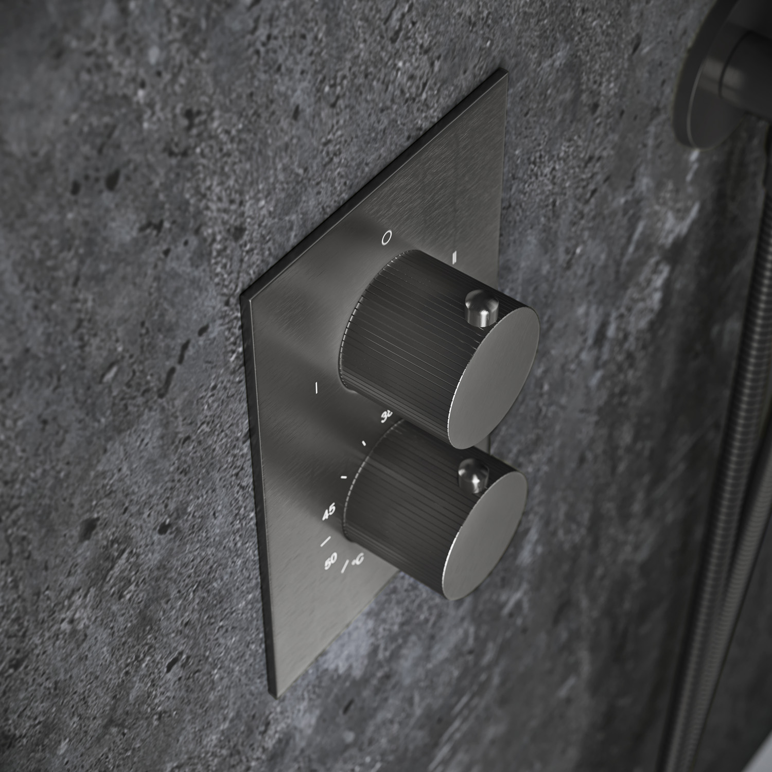 Saniclear Iron Stripes inbouw thermostaat met inbouwdeel verouderd ijzer - gunmetal