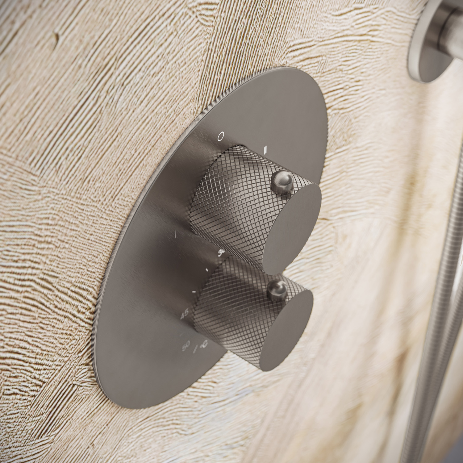 Saniclear Exclusive Curved rond inbouw thermostaat met inbouwdeel RVS
