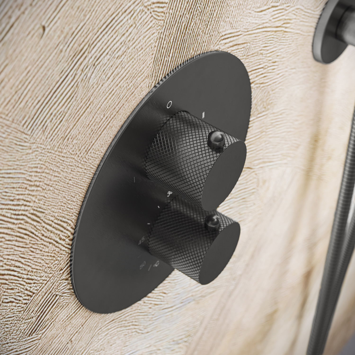 Saniclear Iron Curved rond inbouw thermostaat met inbouwdeel verouderd ijzer - gunmetal