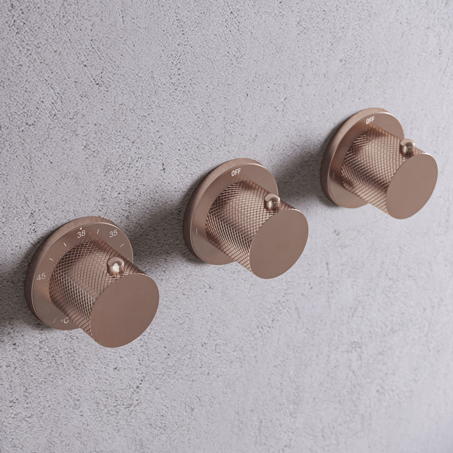 Saniclear Plus Curved thermostaatkraan afbouwdeel geborsteld koper