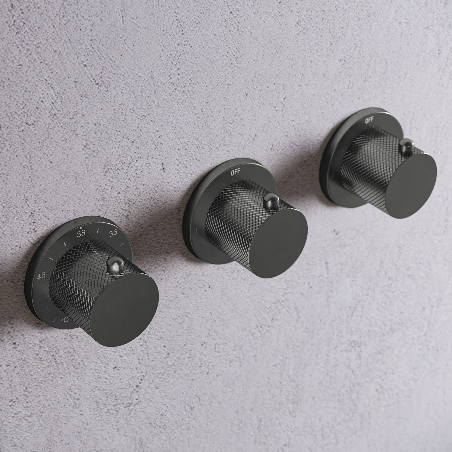 Saniclear Plus Curved thermostaatkraan afbouwdeel verouderd ijzer - gunmetal
