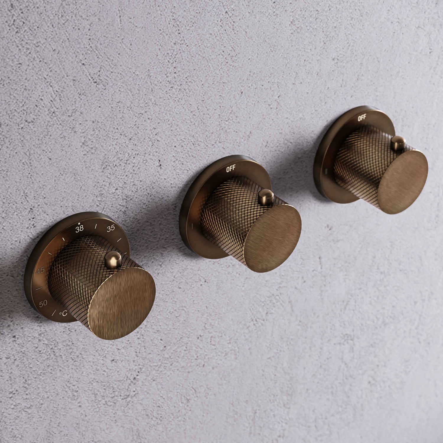 Saniclear Plus Curved thermostaatkraan afbouwdeel verouderd messing