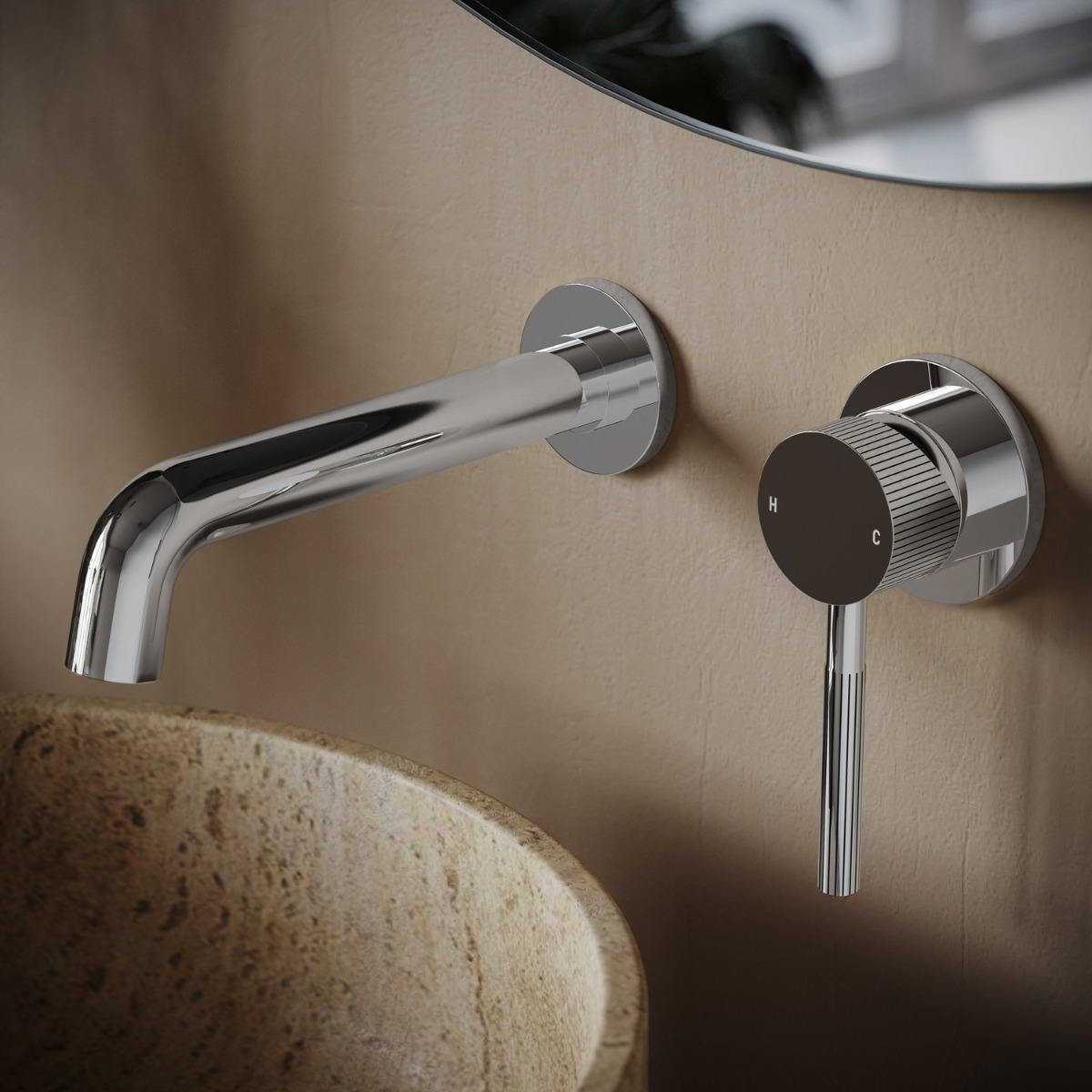Saniclear Talpa Stripes inbouw wastafelkraan chroom