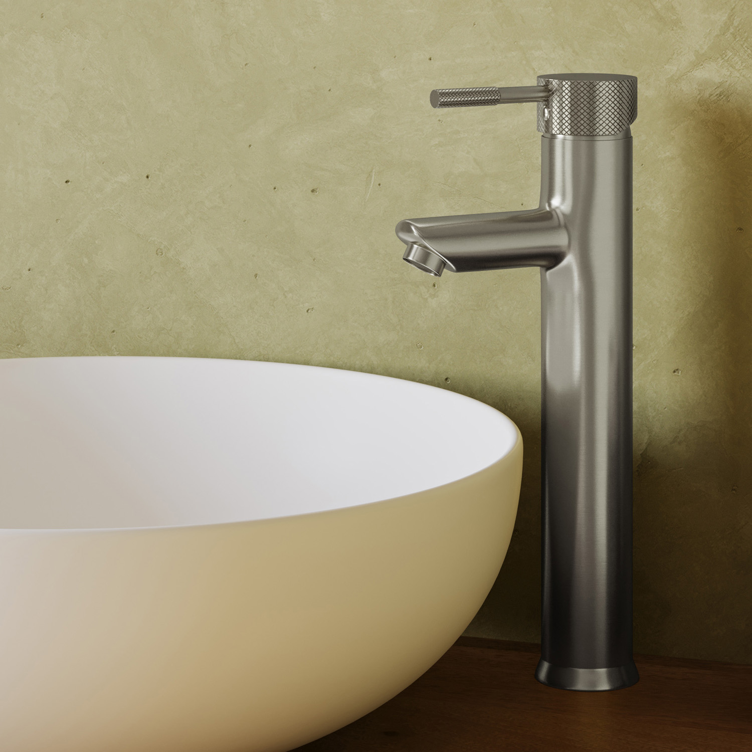 Saniclear Exclusive Curved verhoogde wastafelkraan RVS