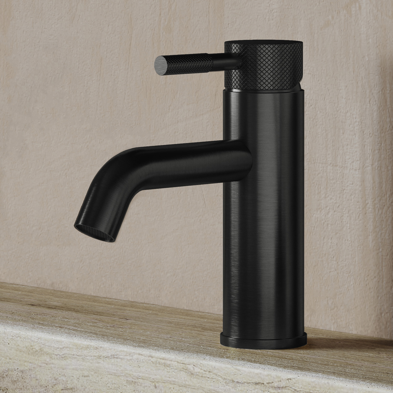 Saniclear Plus Curved wastafelkraan verouderd ijzer - gunmetal