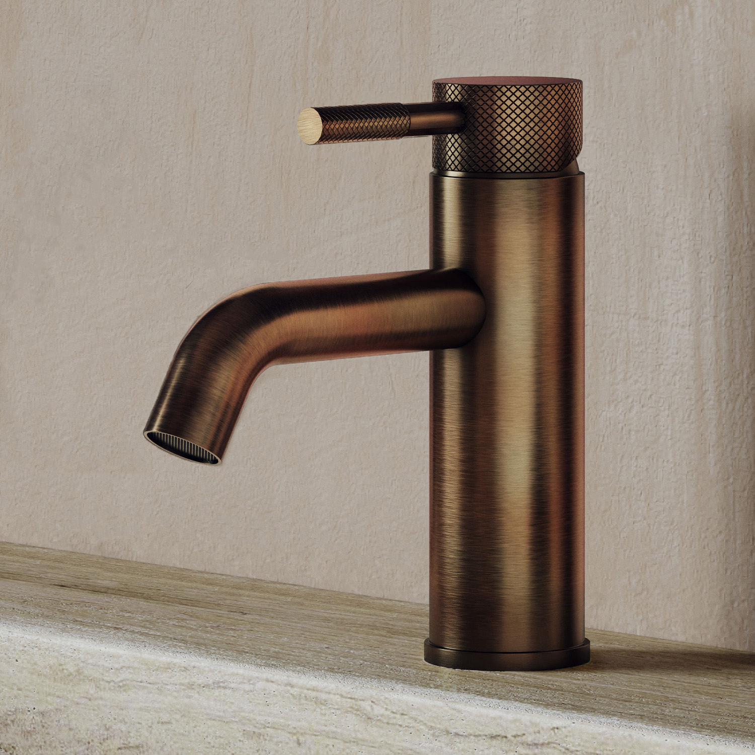 Saniclear Plus Curved wastafelkraan verouderd messing