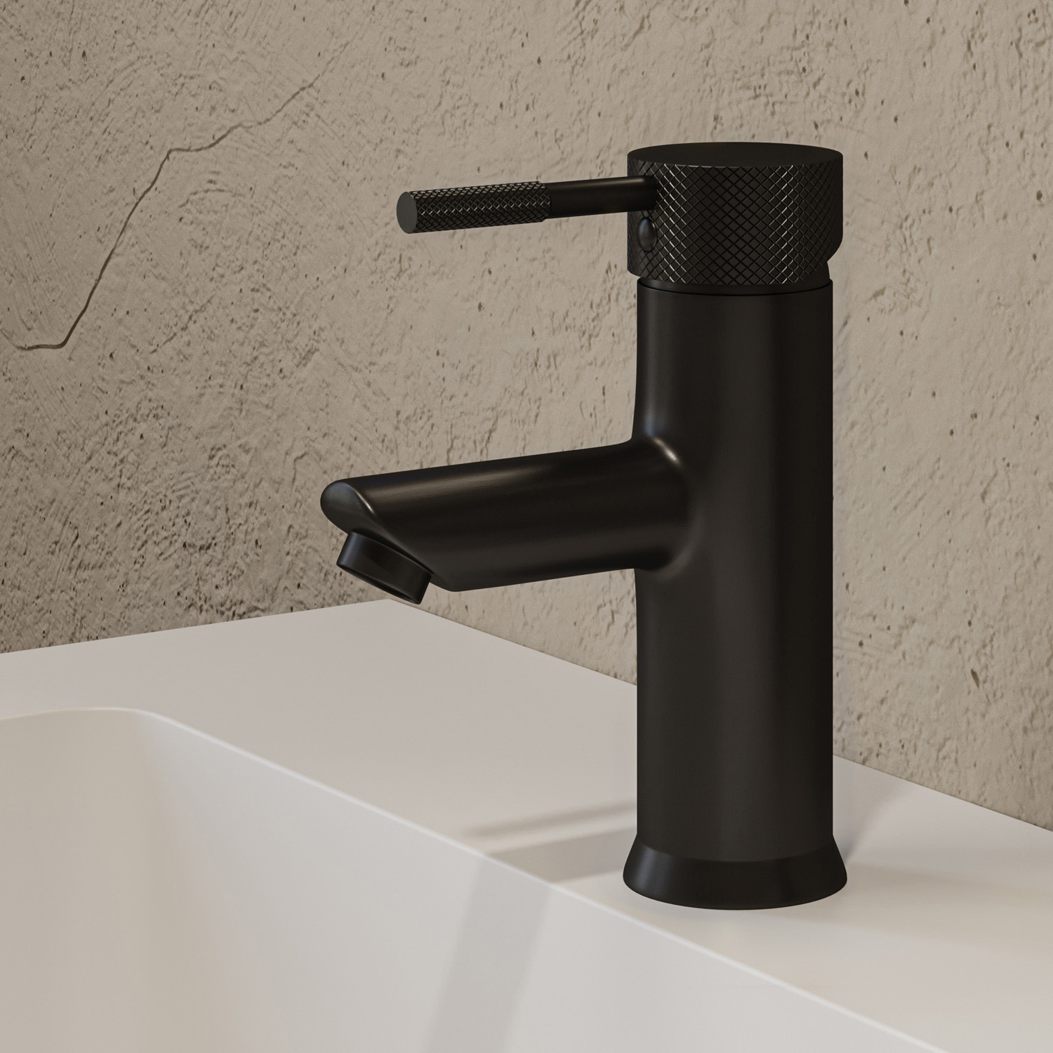 Saniclear Nero Curved wastafelkraan zwart mat