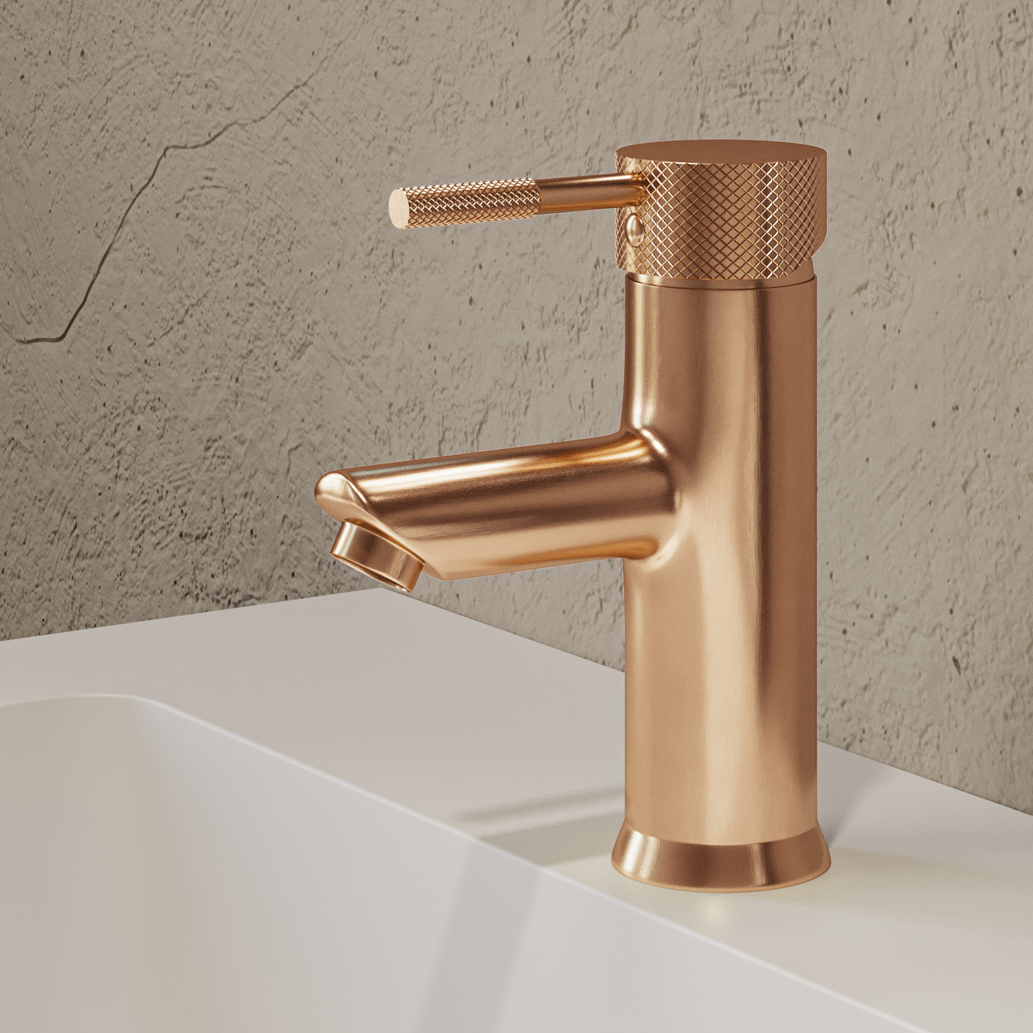 Saniclear Copper Curved wastafelkraan geborsteld koper