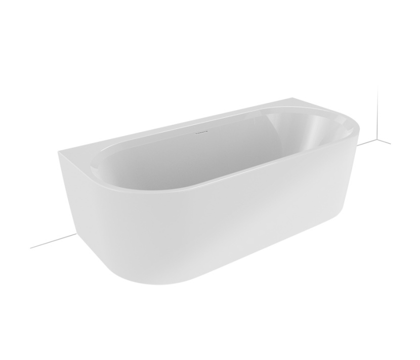 Riho Ligbad Halfvrijstaand  Desire B2W Links 180x84x60 Acryl Glans Wit met LED Verlichting Incl. Sifon & Pootset