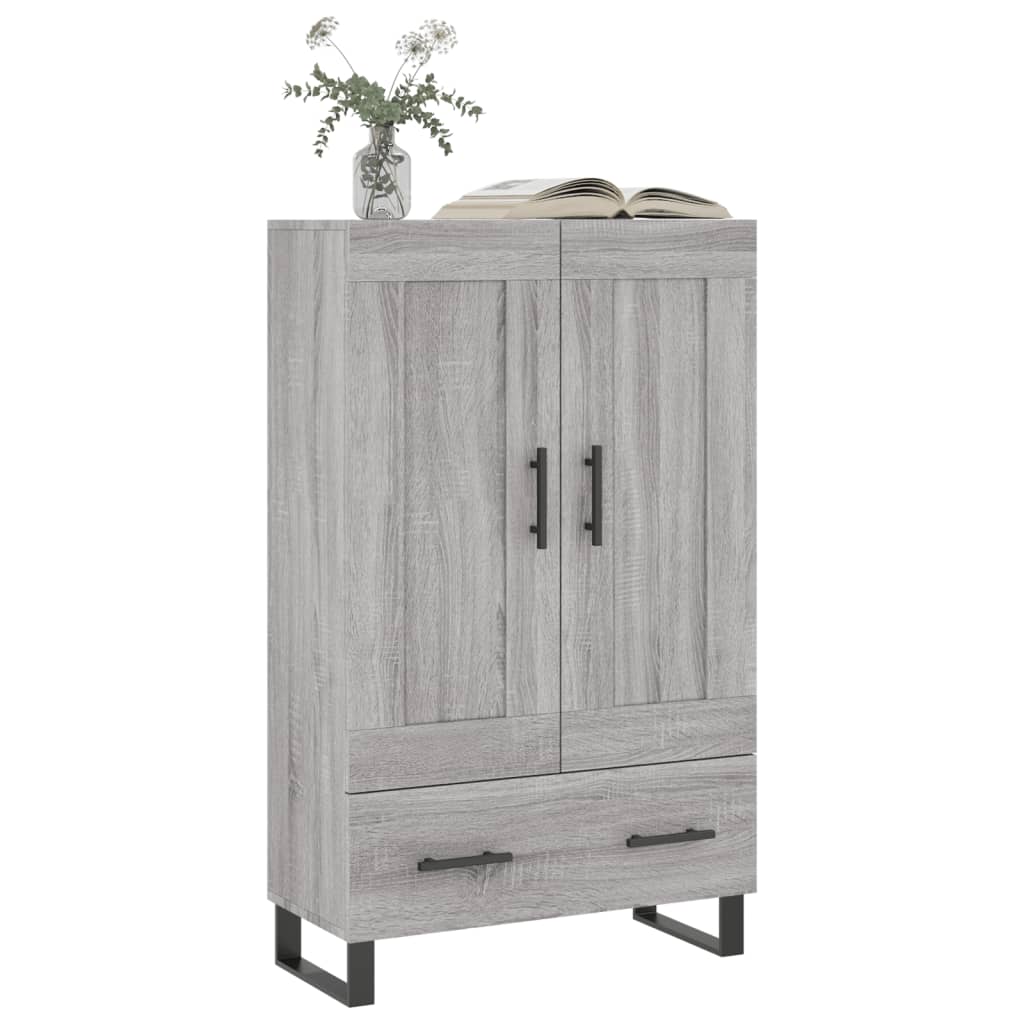 vidaXL Hoge kast 69,5x31x115 cm bewerkt hout grijs sonoma eikenkleurig