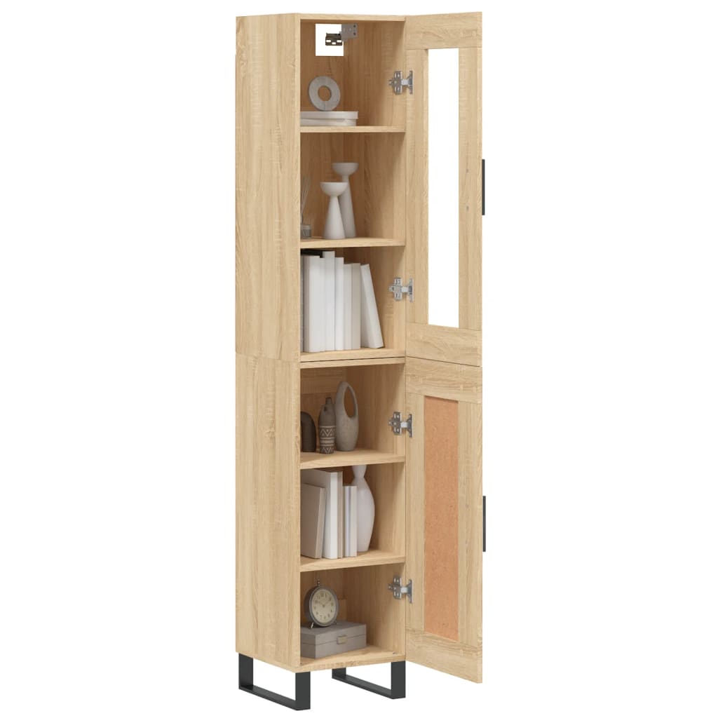 vidaXL Hoge kast 34,5x34x180 cm bewerkt hout sonoma eikenkleurig