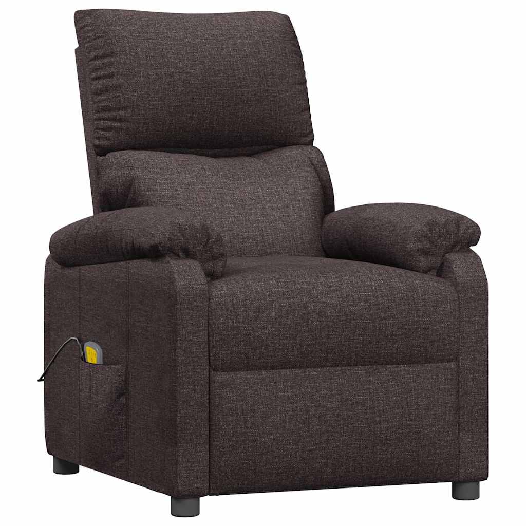vidaXL Massagestoel stof donkerbruin