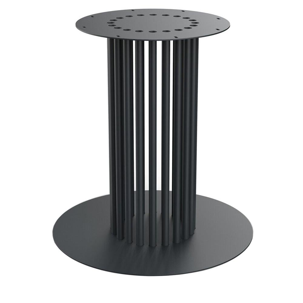 Furniture Legs Europe Stalen tafelonderstel zwart kolom met spijlen en grondplaat Ø 60 cm en hoogte 72 cm