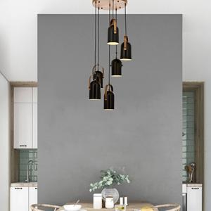 Avonni H&auml;ngeleuchte Esra, schwarz, &Oslash; 40 cm, Metall, 6-flammig