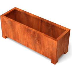 Geroba rechthoekige plantenbak op pootjes Artesa LF17 2000x500x600mm - Cortenstaal