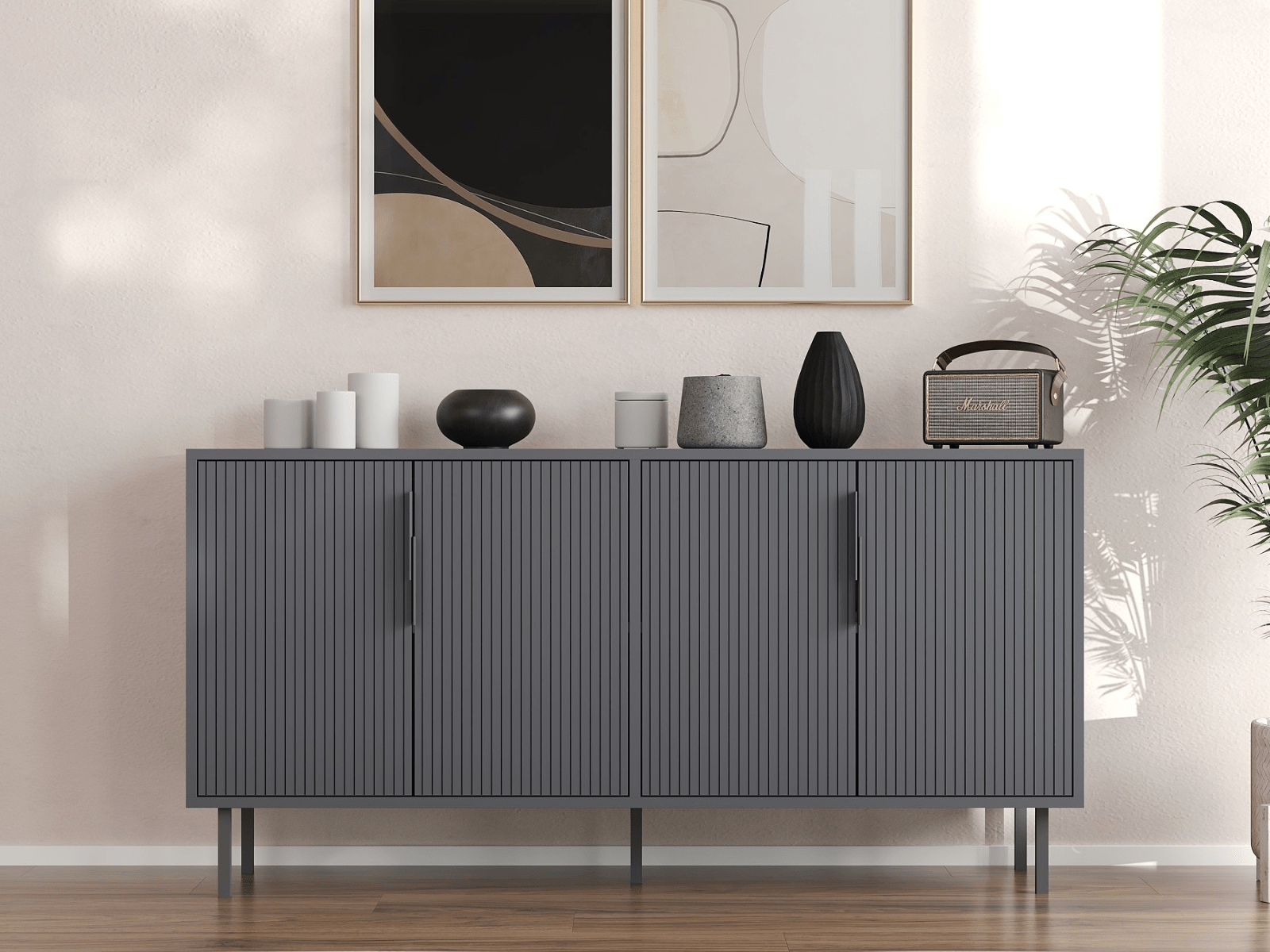Mobistoxx Dressoir CLARO 4 deuren antraciet