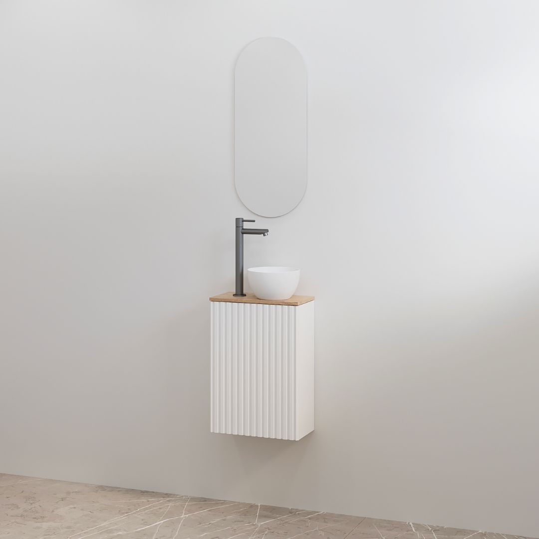 Best Design Toiletmeubelset Best-Design Mali Mat Wit Onderkast + Halifax Meubelblad