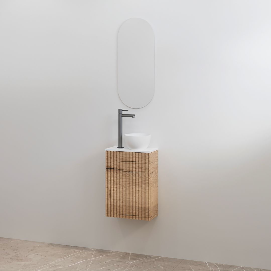 Best Design Toiletmeubelset Best-Design Mali Halifax Onderkast + Mat Wit Meubelblad