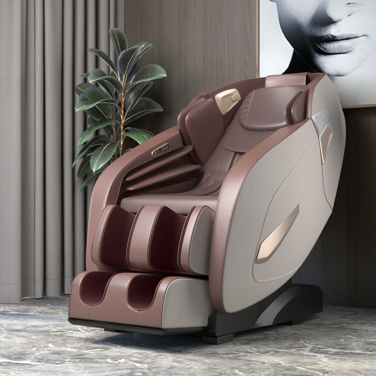 Costway Shiatsu Elektrische Massagestoel voor het Hele Lichaam Zero Gravity Relaxstoel met SL-spoor en 12 Programma's