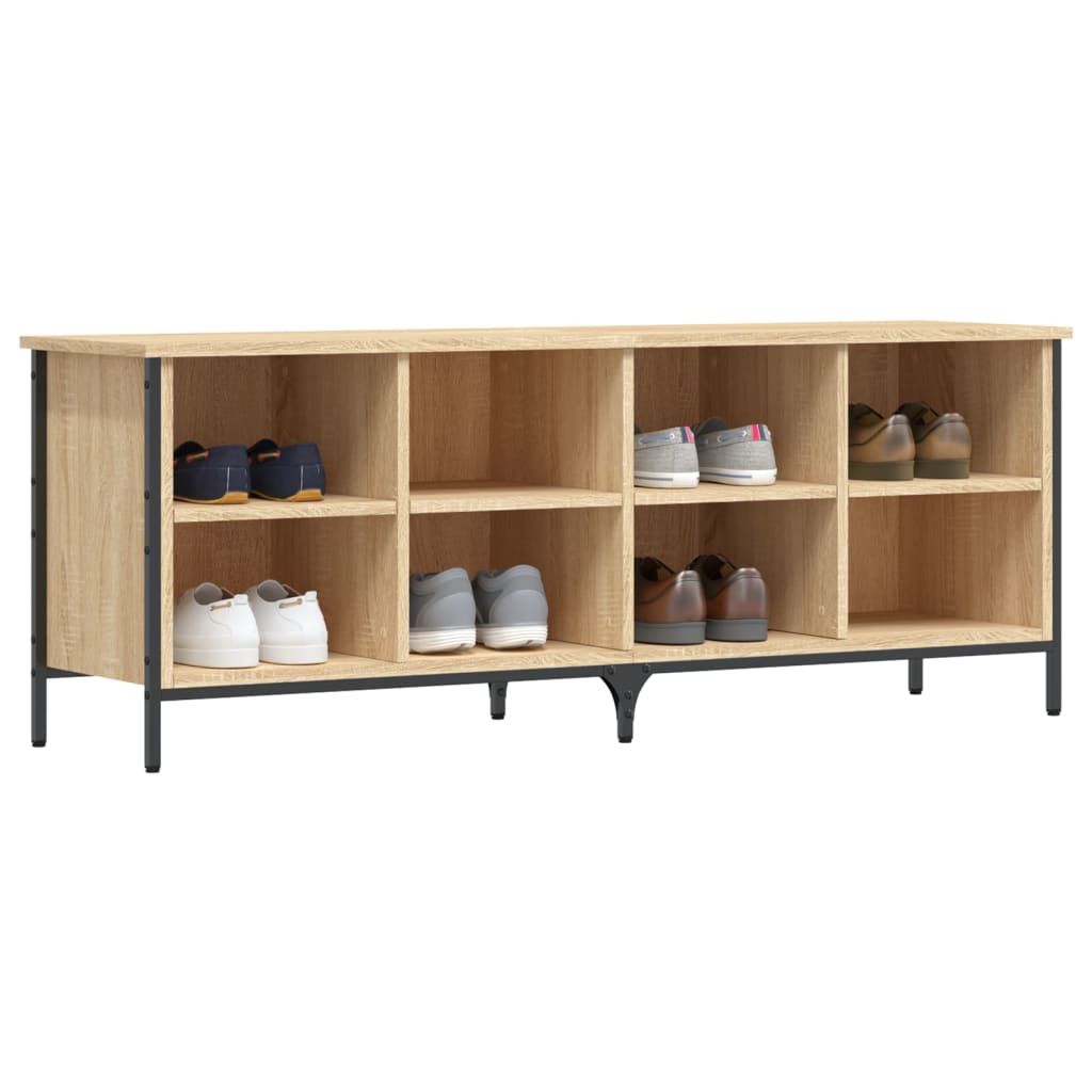 vidaXL Schoenenkast 131x35x50 cm bewerkt hout sonoma eikenkleurig