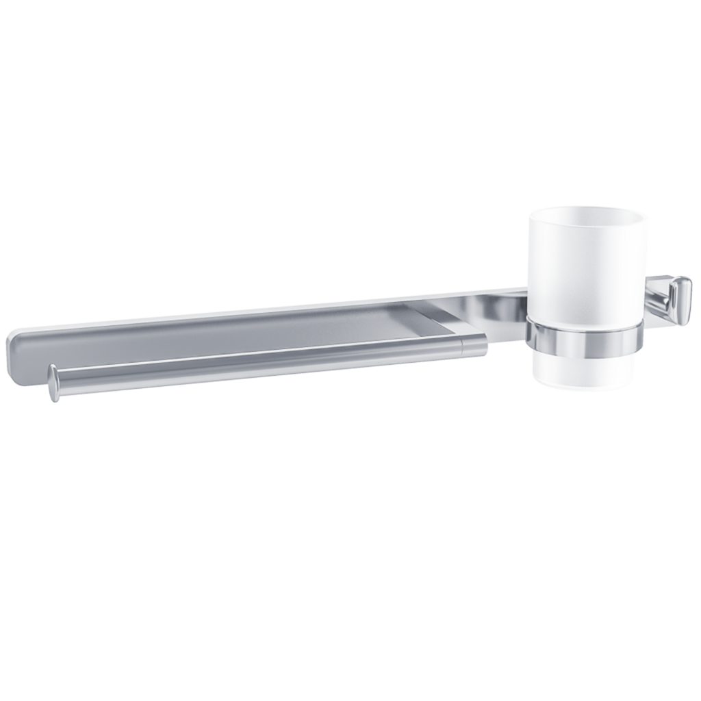 Eastbrook Asti messing handdoekbeugel, bekerhouder en handdoekhaak chroom
