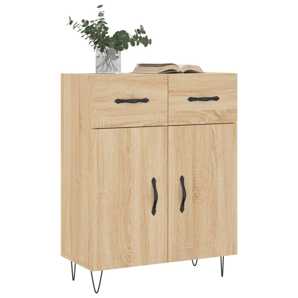 vidaXL Dressoir 69,5x34x90 cm bewerkt hout sonoma eikenkleurig