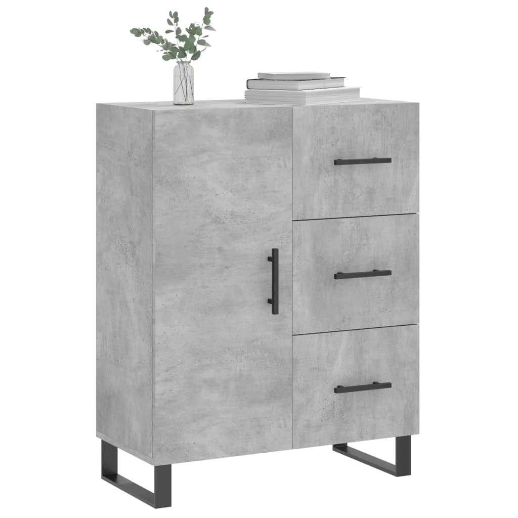 vidaXL Dressoir 69,5x34x90 cm bewerkt hout betongrijs