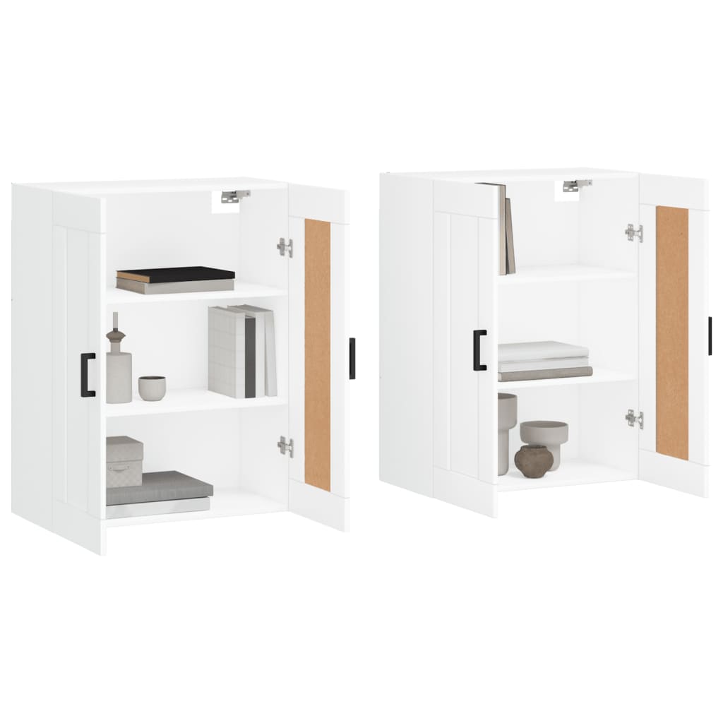 vidaXL Hangkasten 2 st bewerkt hout wit