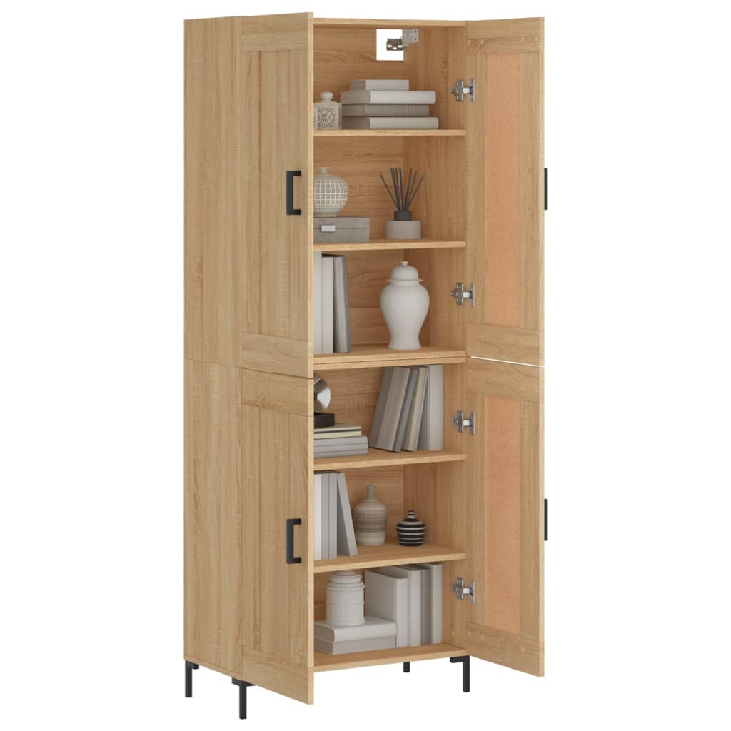 vidaXL Hoge kast 69,5x34x180 cm bewerkt hout sonoma eikenkleurig